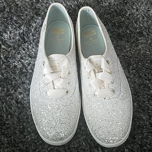 White Glitter Kate Spade x Keds Champion